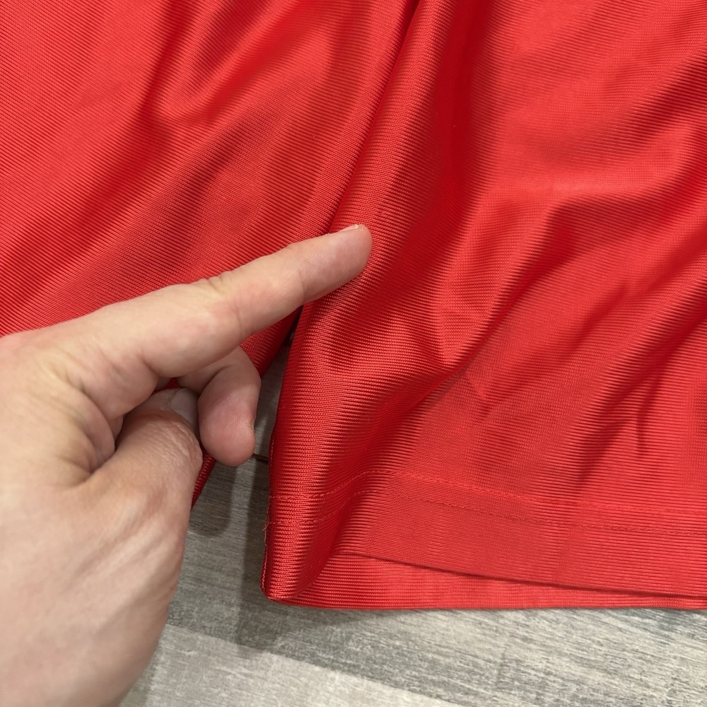 Vintage Diadora Soccer Shorts Mens Large Red Satin Shiny 90's Y2K Nylon Athletic - Picture 5 of 15